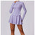 SwiftCourt Tennis Set – Lavender Long Sleeve Top & Pleated Skort for Women
